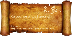 Kutschera Zsigmond névjegykártya